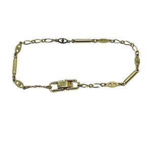 Vintage Unbranded Gold Tone Link And Bar Bracelet (5510)